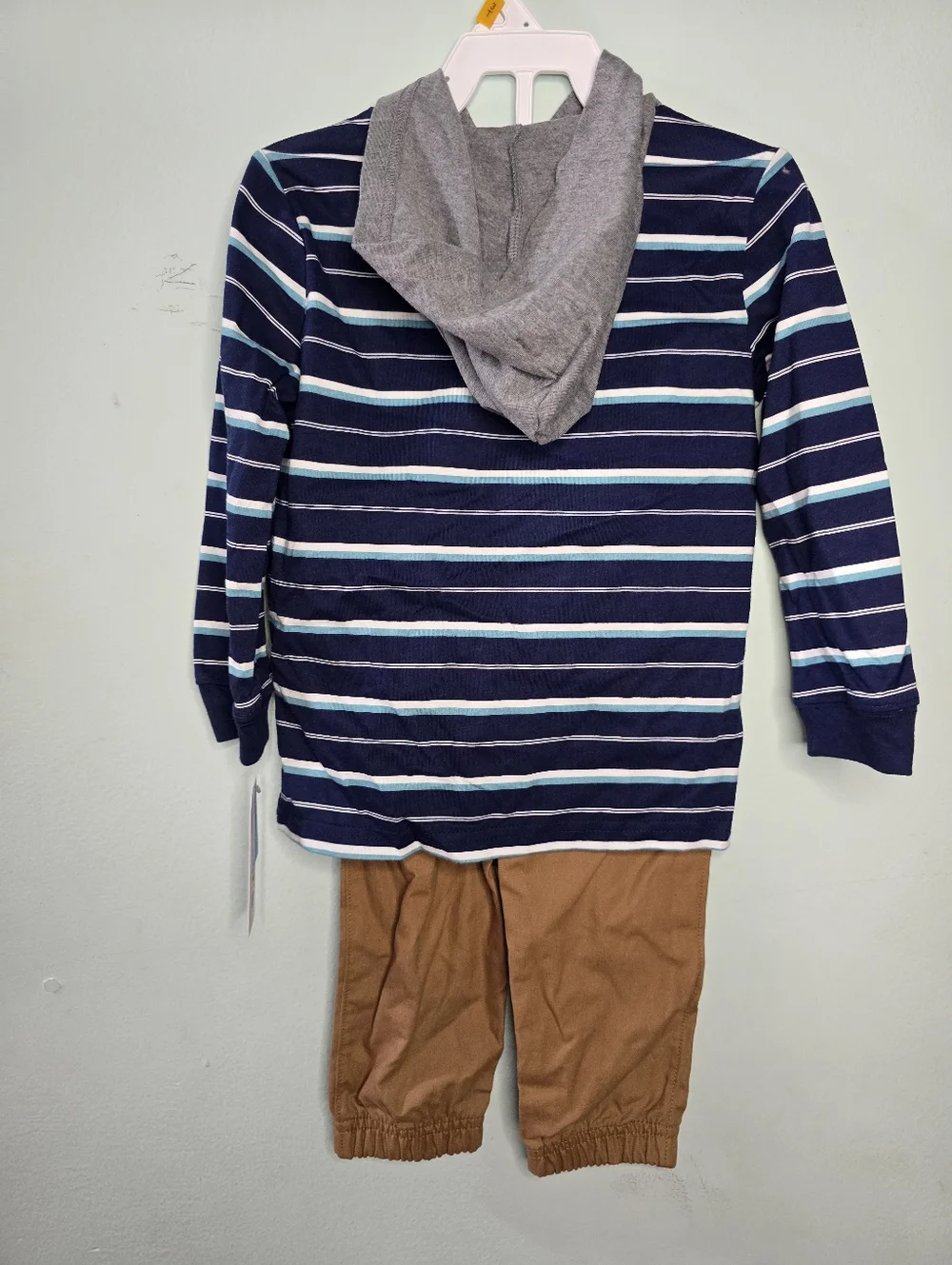 Carter's Navy Striped Hoodie and Brown Pants‎ Set